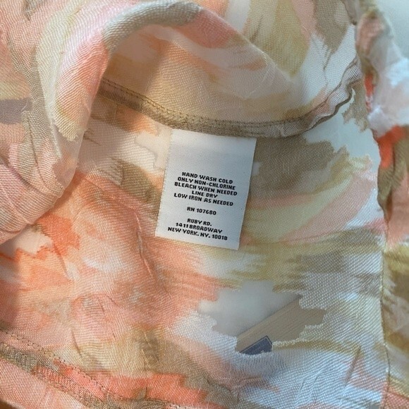 NWOT Sheer Peach Tan White Blouse Jkt Button Pocket Flattering Fit Ruby Rd SZ 12 - Picture 13 of 13